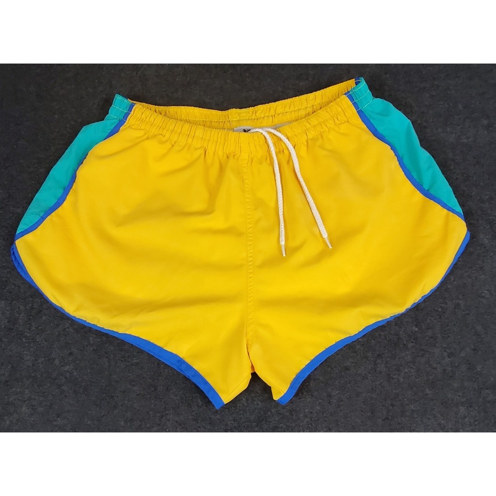 Sauvage Colorblock Womens Drawstring Lined Swim Trunks Made in USA XL
